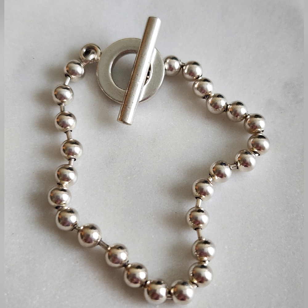 Gucci 925 Sterling Silver Beaded Toggle Bracelet - Picture 3 of 5